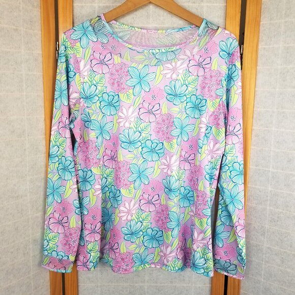 Gottex Women's Long Sleeve Golf Tennis Top Performance UPF 50 Pastel Size Large - Picture 1 of 6